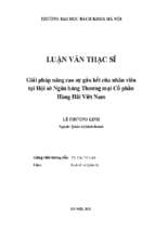 Giải pháp nâng cao sự gắn kết của nhân viên tại hội sở ngân hàng thương mại cổ phần hàng hải việt nam