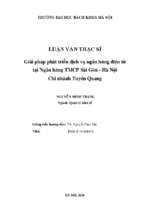 Giải pháp phát triển dịch vụ ngân hàng điện tử tại ngân hàng tmcp sài gòn   hà nội chi nhánh tuyên quang