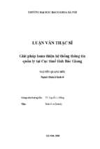 Giải pháp hoàn thiện hệ thống thông tin quản lý tại cục thuế tỉnh bắc giang