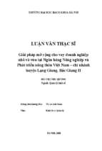 Giải pháp mở rộng cho vay doanh nghiệp nhỏ và vừa tại ngân hàng nông nghiệp và phát triển nông thôn việt nam   chi nhánh huyện lạng giang, bắc giang ii