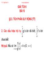 Giải tích 1. bài 10 tích phân suy rộng