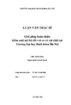 Giải pháp hoàn thiện kiểm soát nội bộ đối với cơ sở vật chất tại trường đại học bách khoa hà nội