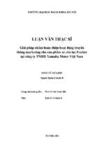 Giải pháp nhằm hoàn thiện hoạt động truyền thông marketing cho sản phẩm xe côn tay exciter tại công ty tnhh yamaha motor việt nam