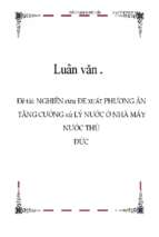 Phương án tăng cường xử lý nước ở nhà máy nước thủ đức 30