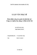 Hoàn thiện công tác quản trị nhân lực tại công ty cổ phần xây dựng và đầu tư hà nội