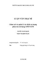 Giám sát và quản lý các dịch vụ mạng phân tán sử dụng openmns