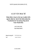 Hoàn thiện công tác đào tạo và phát triển nguồn nhân lực đại lý bảo hiểm nhân thọ prudential tại văn phòng tổng đại lý nam thanh hóa