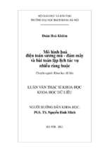 Mô hình hóa điện toán sương mù   nhiều đám mây và bài toán lập lịch tác vụ nhiều ràng buộc
