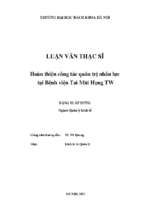 Hoàn thiện công tác quản trị nhân lực tại bệnh viện tai mũi họng tw