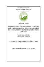 Đánh giá công tác bồi thường và hỗ trợ giải phóng mặt bằng dự án đường vành đai v vùng thủ đô hà nội đoạn qua thị xã phổ yên, tỉnh thái nguyên