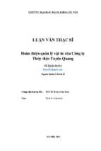 Hoàn thiện quản lý vật tư của công ty thủy điện tuyên quang