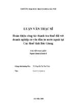 Hoàn thiện công tác thanh tra thuế đối với doanh nghiệp có vốn đầu tư nước ngoài tại cục thuế tỉnh bắc giang