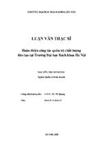 Hoàn thiện công tác quản trị chất lượng đào tạo tại trường đại học bách khoa hà nội