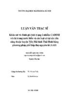 Khảo sát và đánh giá tình trạng ô nhiễm cadimi và chì trong nước biển và các loại cá tại các cửa sông thuộc huyện tiền hải tỉnh thái bình bằng phương pháp phổ hấp thụ nguyên tử (aas)