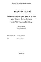 Hoàn thiện công tác quản lý dự án tại ban quản lý dự án đầu tư xây dựng huyện việt yên, tỉnh bắc giang