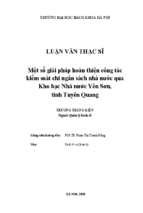 Một số giải pháp hoàn thiện công tác kiểm soát chi ngân sách nhà nước qua kho bạc nhà nước yên sơn, tỉnh tuyên quang