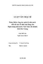 Hoàn thiện công tác quản lý nhà nước đối với các tổ chức tín dụng của ngân hàng nhà nước việt nam chi nhánh tỉnh bắc giang 319652