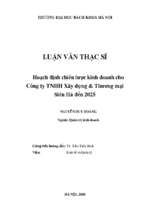 Hoạch định chiến lược kinh doanh cho công ty tnhh xây dựng  thương mại siêu hà đến 2025 319813