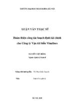 Hoàn thiện công tác hoạch định tài chính cho công ty vận tải biển vinalines