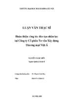 Hoàn thiện công tác đào tạo nhân lực tại công ty cổ phần tư vấn xây dựng thương mại việt á