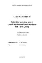 Hoàn thiện hoạt động quản lý quỹ hỗ trợ thanh niên khởi nghiệp tại tỉnh tuyên quang 319674