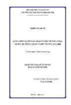 Lồng ghép hạch toán quản lý môi trường (ema) trong hệ thống quản lý môi trường iso 14000