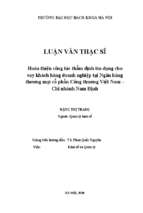 Hoàn thiện công tác thẩm định tín dụng cho vay khách hàng doanh nghiệp tại ngân hàng thương mại cổ phần công thương việt nam   chi nhánh nam định