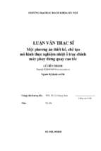 Một phương án thiết kế, chế tạo mô hình thực nghiệm nhiệt ổ trục chính máy phay đứng quay cao tốc