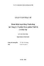 Hoàn thiện hoạt động marketing tại công ty cổ phần dược phẩm thiết bị y tế hà nội