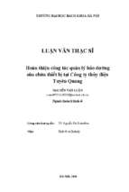 Hoàn thiện công tác quản lý bảo dưỡng sửa chữa thiết bị tại công ty thủy điện tuyên quang