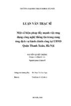 Một số biện pháp đẩy mạnh việc ứng dụng công nghệ thông tin trong cung ứng dịch vụ hành chính công tại ubnd quận thanh xuân, hà nội