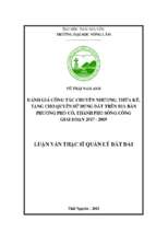 Đánh giá công tác chuyển nhượng, thừa kế, tặng cho quyền sử dụng đất trên địa bàn phường phố cò, thành phố sông công, tỉnh thái nguyên giai đoạn 2017  2019