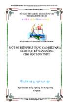 Skkn một số biện pháp nâng cao hiệu quả giáo dục kỹ năng sống cho học sinh thpt