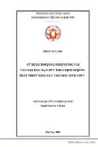 Sử dụng phương pháp đóng vai vào dạy học đạo đức theo định hướng phát triển năng lực cho học sinh lớp 3