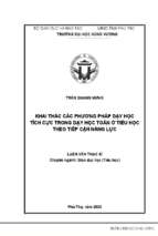 Khai thác các phương pháp dạy học toán ở tiểu học theo tiếp cận năng lực