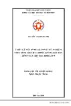 Thiết kế một số hoạt động trải nghiệm theo hình thức khám phá trong dạy học môn toán cho học sinh lớp 5