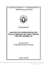 Khai thác các phương pháp dạy học toán ở tiểu học theo tiếp cận năng lực