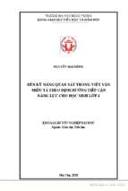 Rèn kỹ năng quan sát trong viết văn miêu tả theo định hướng tiếp cận năng lực cho học sinh lớp 4