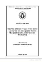 Biện pháp giáo dục kỹ năng phòng chống xâm hại tình dục cho học sinh trường tiểu học đồng xuân, huyện thanh ba  tỉnh phú thọ