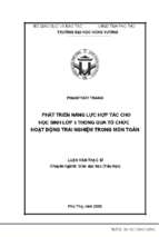 Phát triển năng lực hợp tác cho học sinh lớp 5 thông qua tổ chức hoạt động trải nghiệm trong môn toán