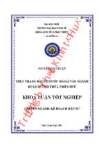 Thực trạng đầu tư nước ngoài vào ngành du lịch tỉnh thừa thiên huế .