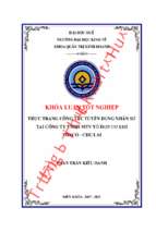 Thực trạng công tác tuyển dụng nhân sự tại công ty tnhh mtv tổ hợp cơ khí thaco   chu lai