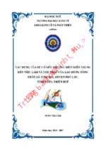 Tác động của sự cố môi trường biển miền trung đến việc làm và thu nhập của lao động nông thôn xã vinh hải, huyện phú lộc, tỉnh thừa thiên huế