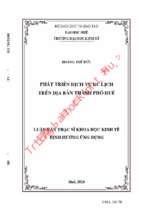 Phát triển dịch vụ du lịch trên địa bàn thành phố huế