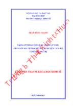 Tăng cường công tác quản lý thu, chi ngân sách nhà nước tại huyện cam lộ, tỉnh quảng trị