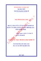 Quản lý nhà nước về vận tải hành khách bằng ô tô theo tuyến cố định trên địa bàn tỉnh quảng bình