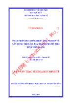 Phát triển doanh nghiệp công nghiệp và xây dựng trên địa bàn thành phố mỹ tho, tỉnh tiền giang.