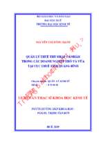 Quản lý thuế thu nhập cá nhân trong các doanh nghiệp nhỏ và vừa tại cục thuế tỉnh quảng bình