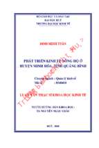 Phát triển kinh tế nông hộ ở huyện minh hóa, tỉnh quảng bình