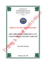 Phát triển doanh nghiệp nhỏ và vừa ở thành phố huế, tỉnh thừa thiên huế.